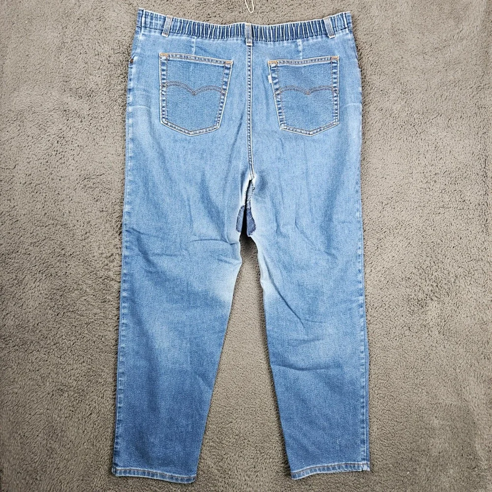 Vintage Levis 26W 40 Light‎ Wash Patchwork Straight Leg Jeans Made in USA Blue